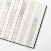 Snow White, Calacatta Renaissance Honed Mod Stripes Marble Mosaics 12×12
