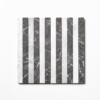 Avalanche, Iris Black Honed Mod Stripes Marble Mosaics 12×12