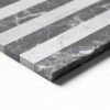 Avalanche, Iris Black Honed Mod Stripes Marble Mosaics 12×12