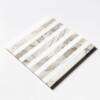 Calacatta Green, Snow White Honed Mod Stripes Marble Mosaics 12×12