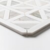 Calacatta Green, Snow White Honed Classic Lattice Marble Mosaics 14 3/4×14 3/4