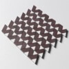 Snow White, Aegean Red Honed Monte Marble Mosaics 12 3/8×12 3/8