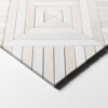 Snow White, Vanilla Bianco Honed Ponte Marble Mosaics 14 5/16×14 5/16