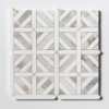 Calacatta Green, Snow White Honed Ponte Basket Marble Mosaics 14 3/4×14 3/4