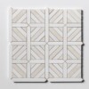 Snow White, Vanilla Bianco Honed Ponte Basket Marble Mosaics 14 3/4×14 3/4
