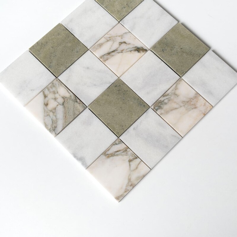 Multicolor Honed Marble Mosaics 16×16