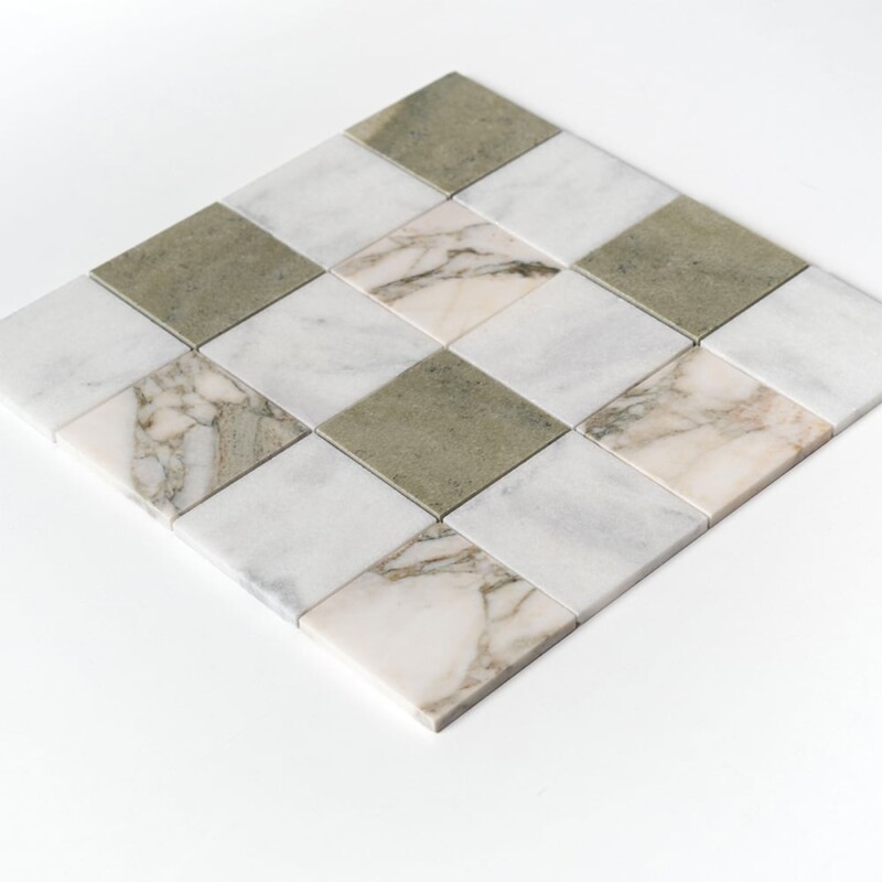 Multicolor Honed Marble Mosaics 16×16