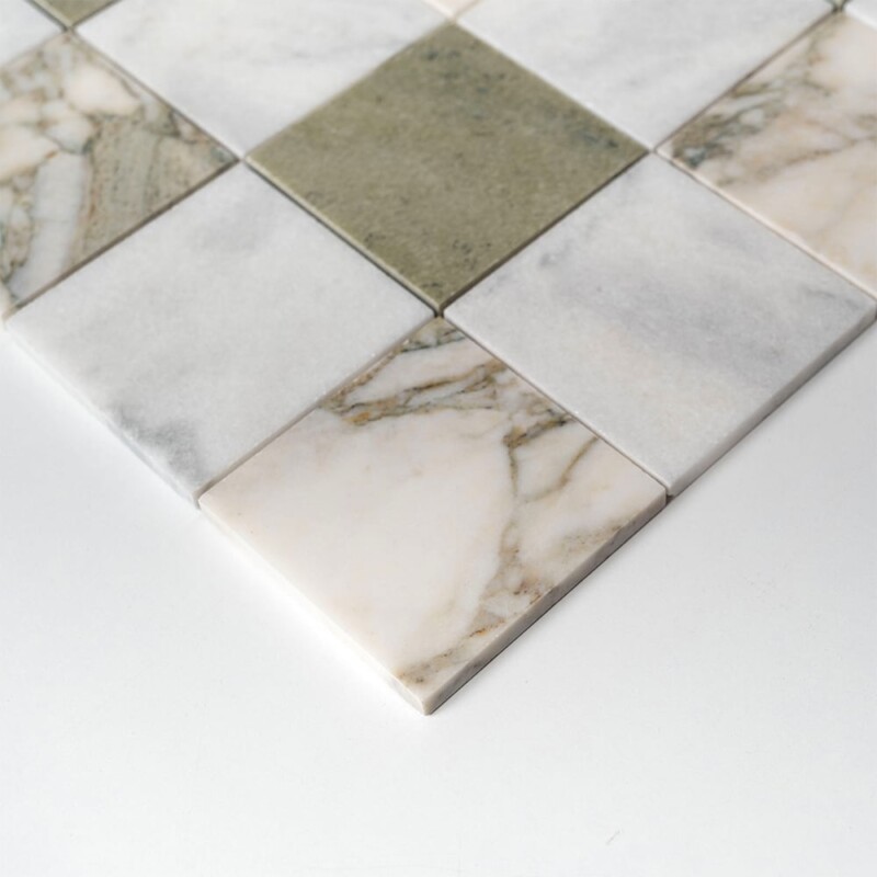 Multicolor Honed Marble Mosaics 16×16