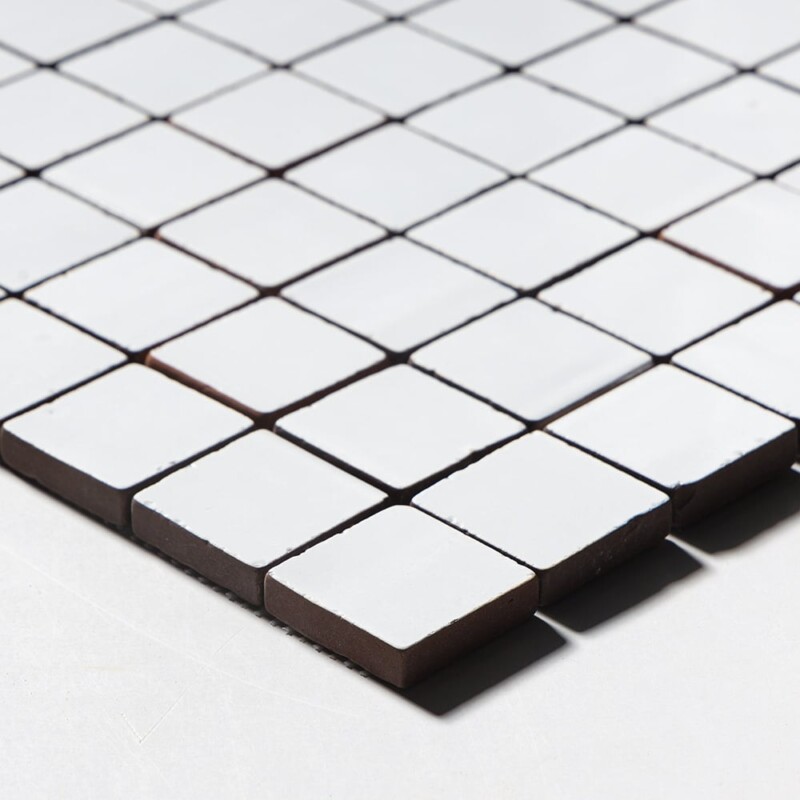 Royal White Tumbled 2×2 Terracotta Mosaics 12×12