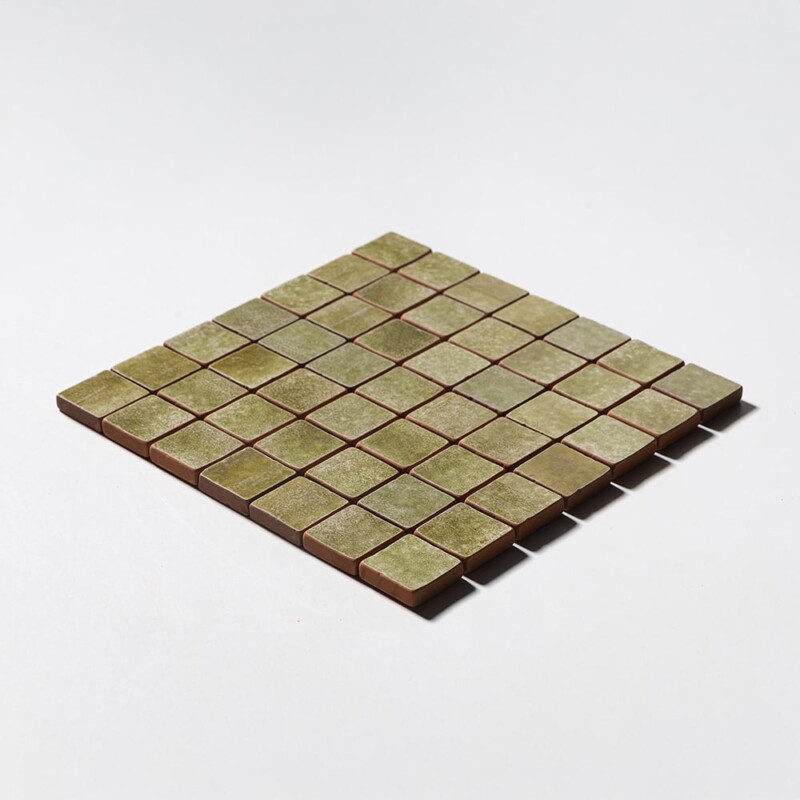 Seaweed Tumbled 2×2 Terracotta Mosaics 12×12