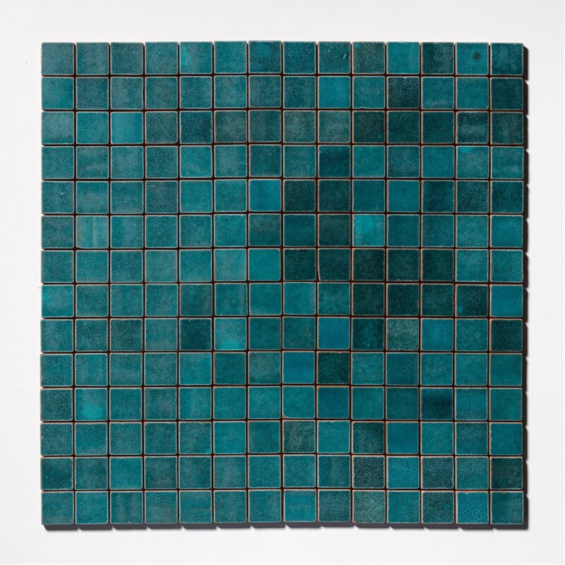 Aquamarine Tumbled 2×2 Terracotta Mosaics 12×12