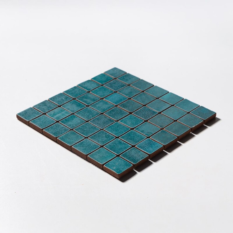 Aquamarine Tumbled 2×2 Terracotta Mosaics 12×12