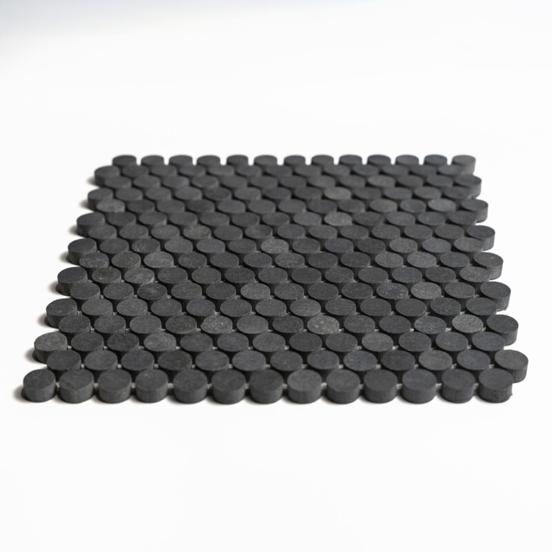 Basalto Honed Penny Round Basalt Mosaics 11 1/4×11 3/4
