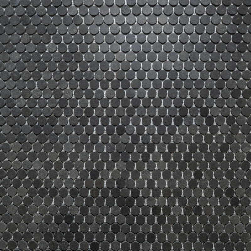 Basalto Honed Penny Round Basalt Mosaics 11 1/4×11 3/4