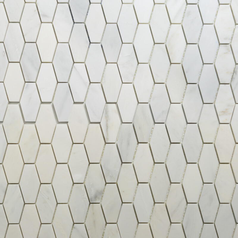 Calacatta Bella Honed Elongated Hexagon Marble Mosaics 10×12 1/4