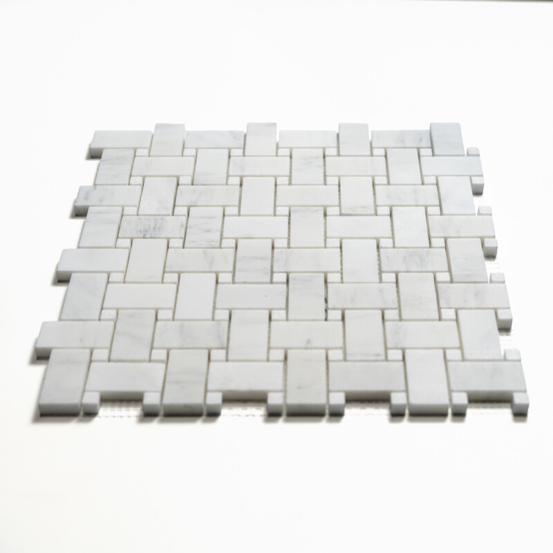 Calacatta Bella Honed Basket Weave Marble Mosaics 12×12