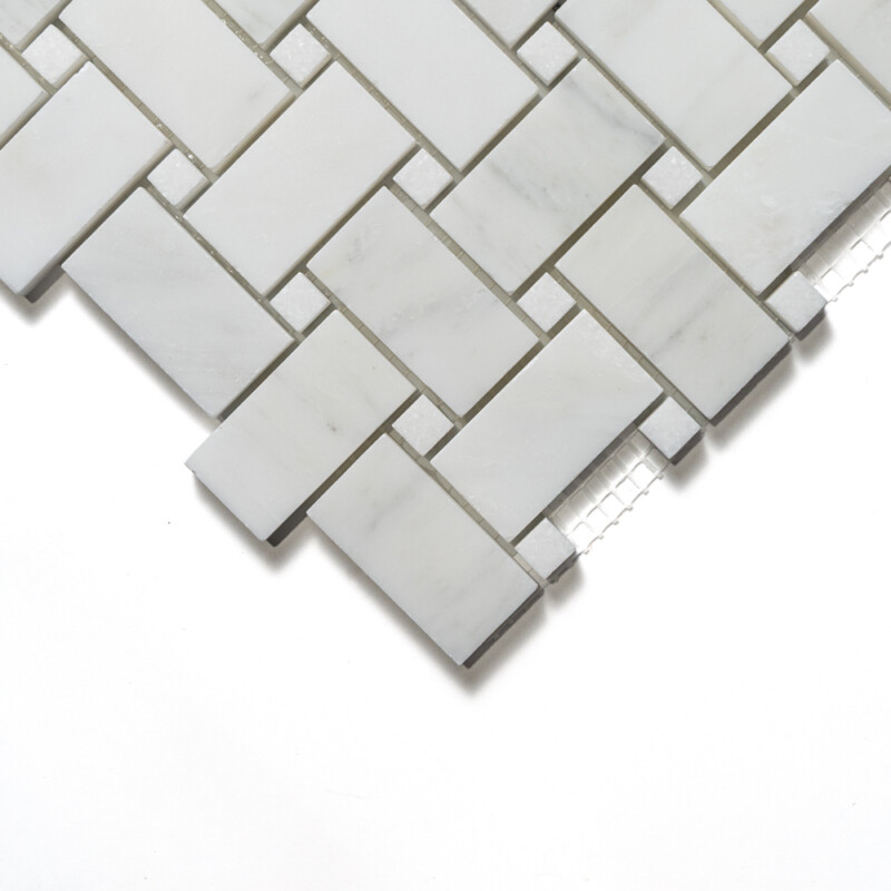 Calacatta Bella Honed Basket Weave Marble Mosaics 12×12
