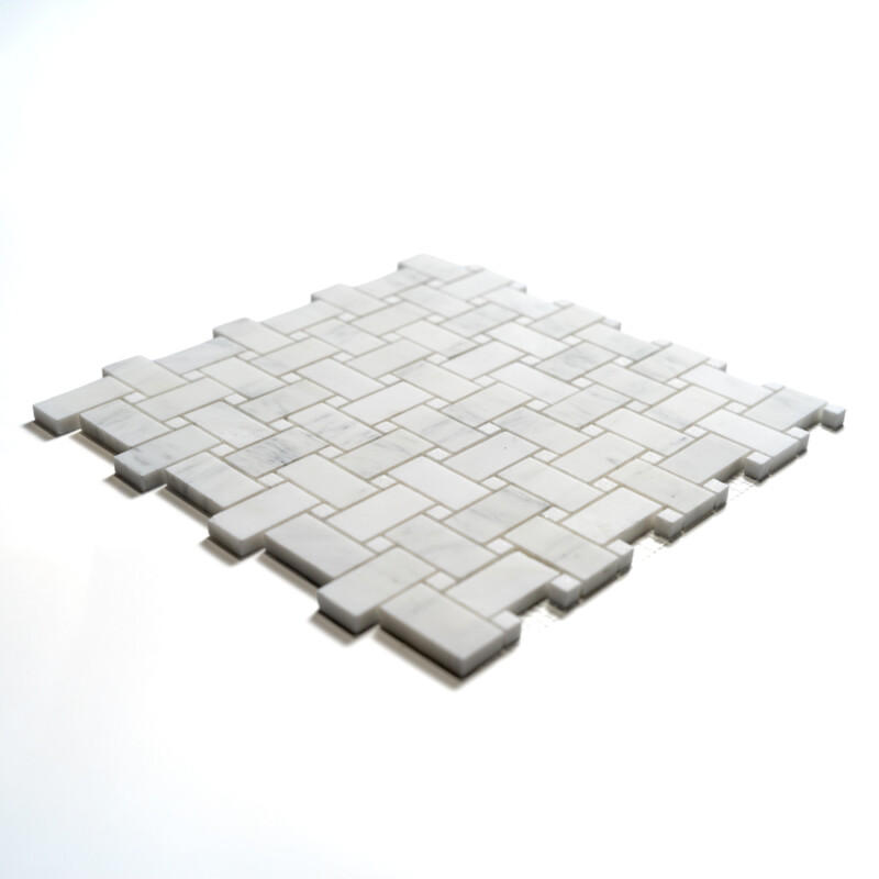 Calacatta Bella Honed Basket Weave Marble Mosaics 12×12