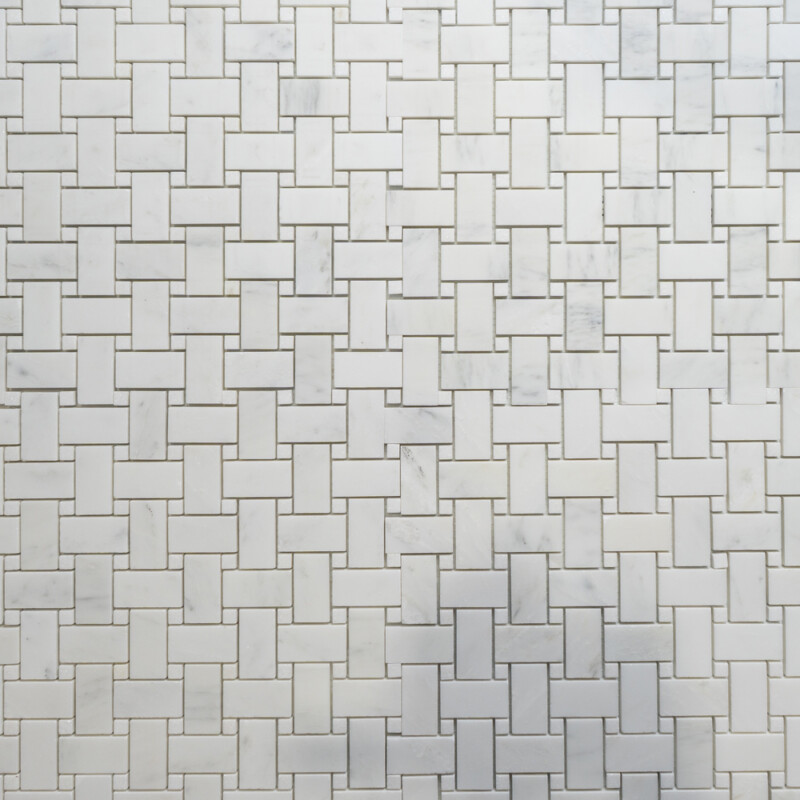 Calacatta Bella Honed Basket Weave Marble Mosaics 12×12
