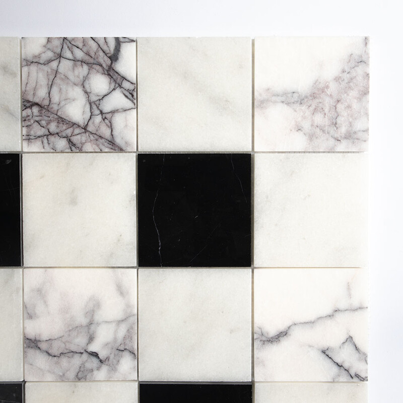 Avalon, Black, Lilac Polished Marble Mosaics 16×16