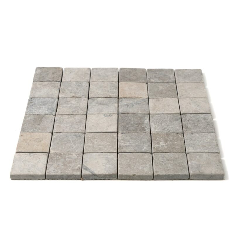 Britannia Light Tumbled 2×2 Limestone Mosaics 12×12 (MS90913)