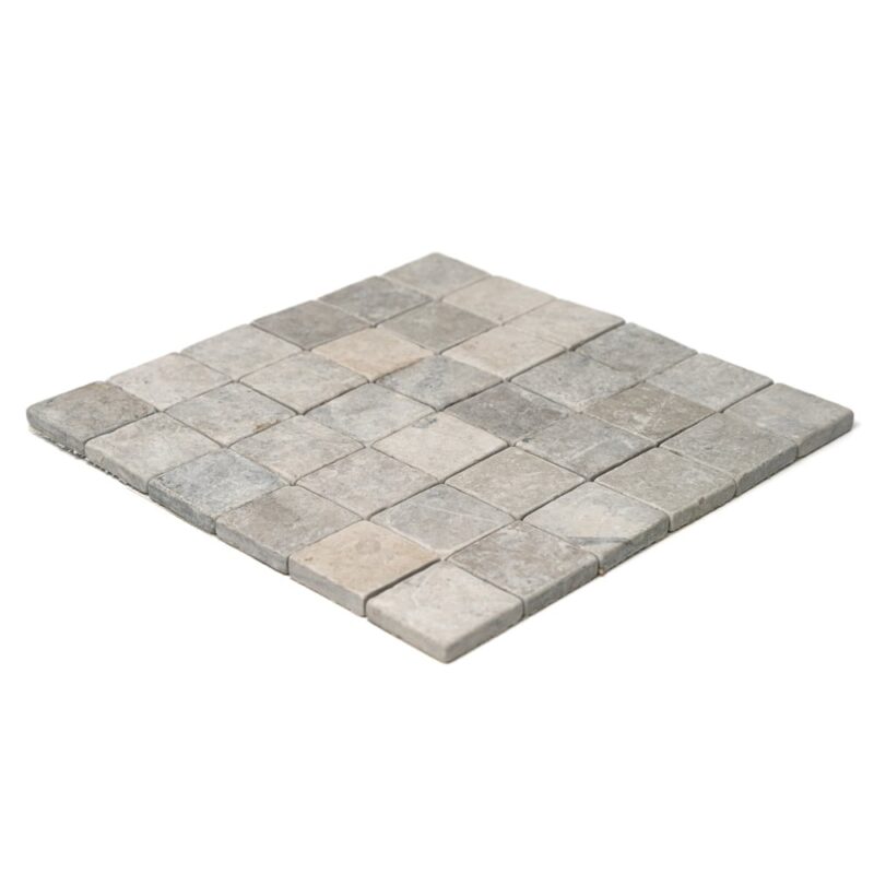 Britannia Light Tumbled 2×2 Limestone Mosaics 12×12 (MS90913)