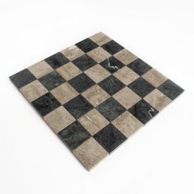 Roman Travertine, Verde Lucia Honed Petite Chester Marble Mosaics 12×12
