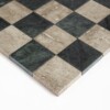 Roman Travertine, Verde Lucia Honed Petite Chester Marble Mosaics 12×12