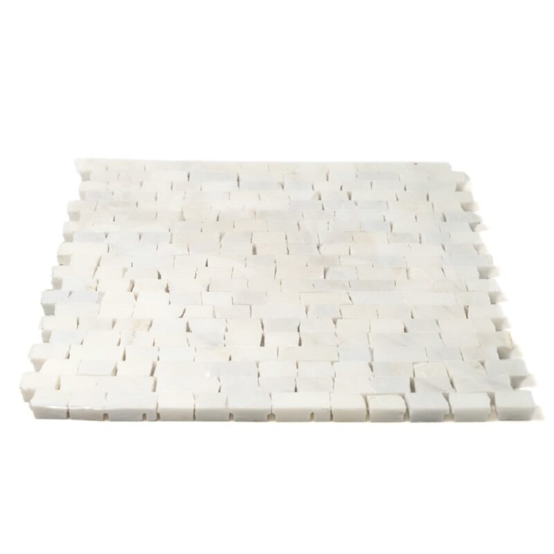 Bella White Honed Tessera Marble Mosaics 11 3/4×12 (MS99242)