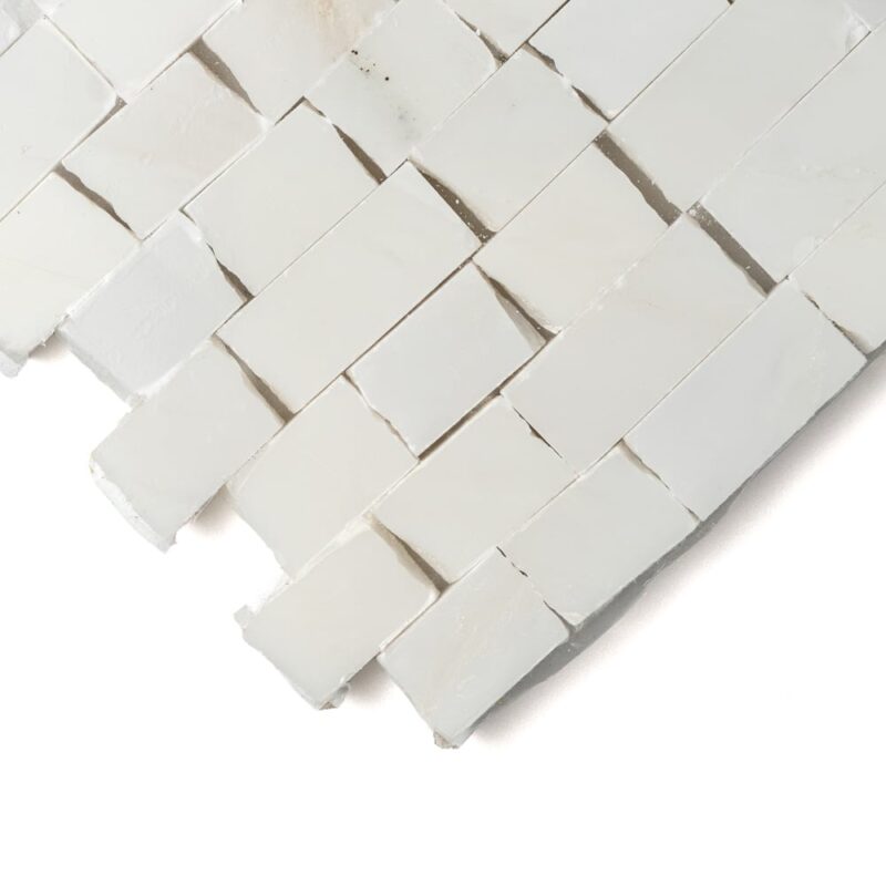 Bella White Honed Tessera Marble Mosaics 11 3/4×12 (MS99242)