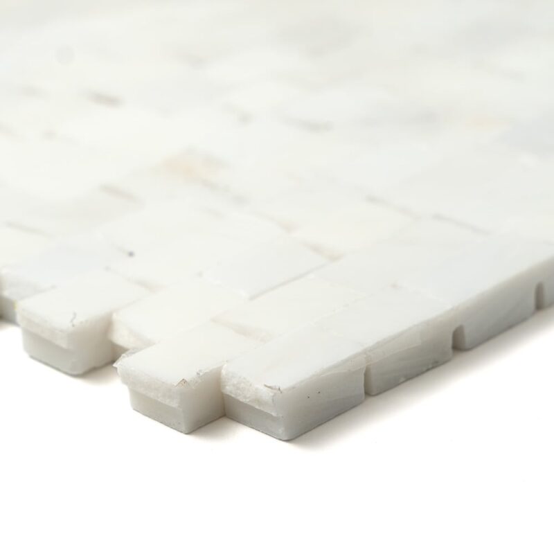 Bella White Honed Tessera Marble Mosaics 11 3/4×12 (MS99242)