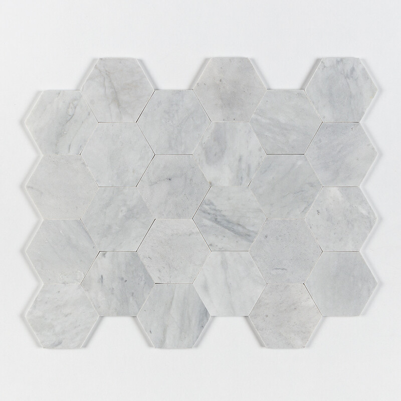 Avenza Honed Hexagon Waterjet Marble Tiles 5 25/32×5