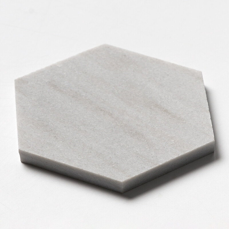 Skyline Honed Hexagon Waterjet Marble Tiles 5 25/32×5
