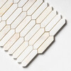 Calacatta Amber Honed Baby Picket Waterjet Marble Mosaics 13 3/16×11