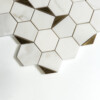 Calacatta Gold, Brass Honed Hexan Marble Mosaics 10 1/4×11 3/4