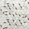 Calacatta Gold, Brass Honed Hexan Marble Mosaics 10 1/4×11 3/4