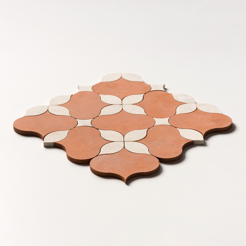 Diana Royal Leather Lily Marble Mosaics 9 7/16×9 7/16