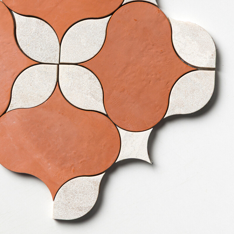Diana Royal Leather Lily Marble Mosaics 9 7/16×9 7/16