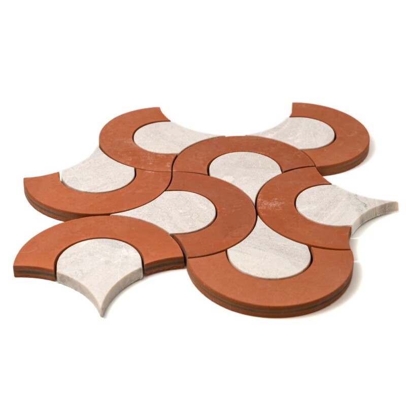 Diana Royal Leather Delhi Marble Mosaics 11 1/16×11 1/16 (NW00201)