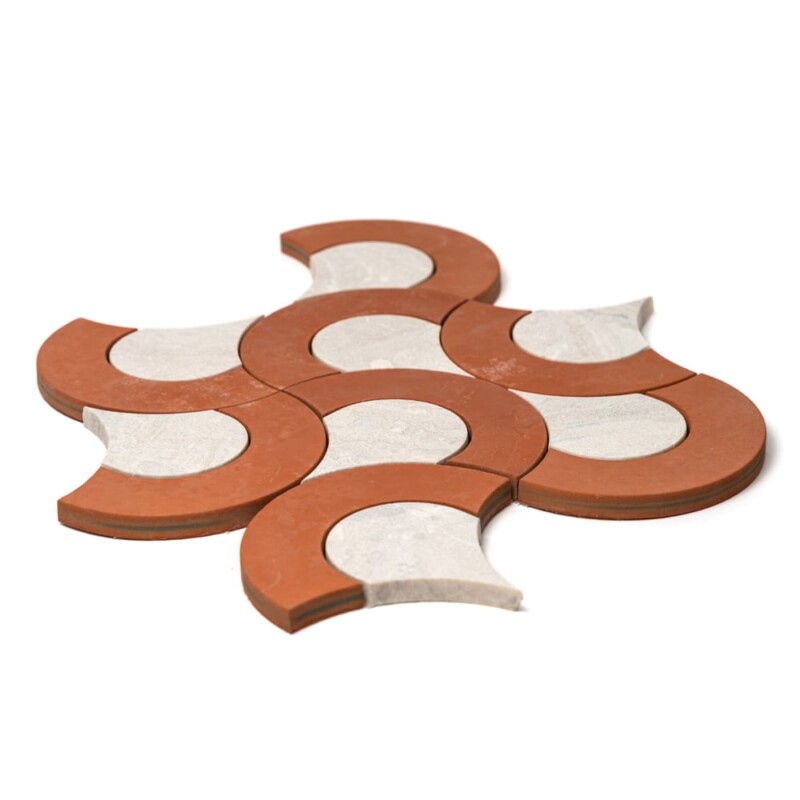 Diana Royal Leather Delhi Marble Mosaics 11 1/16×11 1/16 (NW00201)