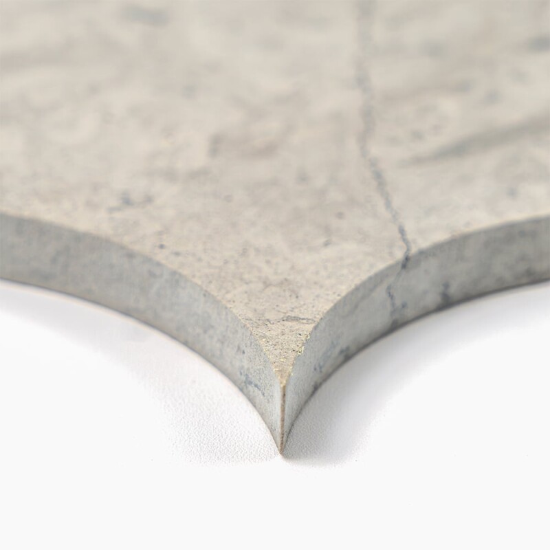 Winter Leaf Silver Shadow Honed Marble Waterjet Decos 4 7/8×6 13/16