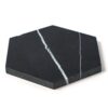 Decoraciones hexagonales de mármol negro pulido con chorro de agua 5 25/32×5 (NW90493)