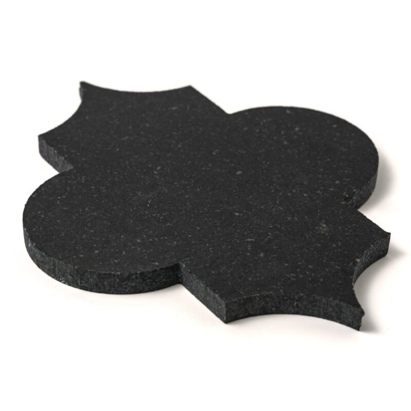 Arabesquette Black Polished Marble Waterjet Decos 6×8 1/4 (NW90590)