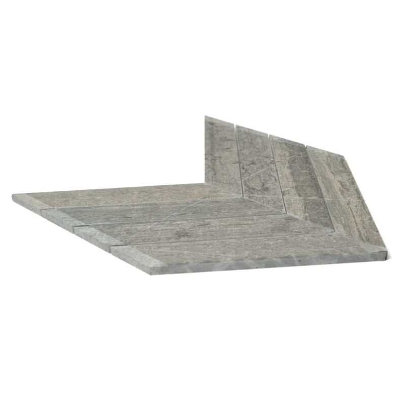 Chevron Haisa Blue Honed Marble Waterjet Decos 13×10 (NW90739)