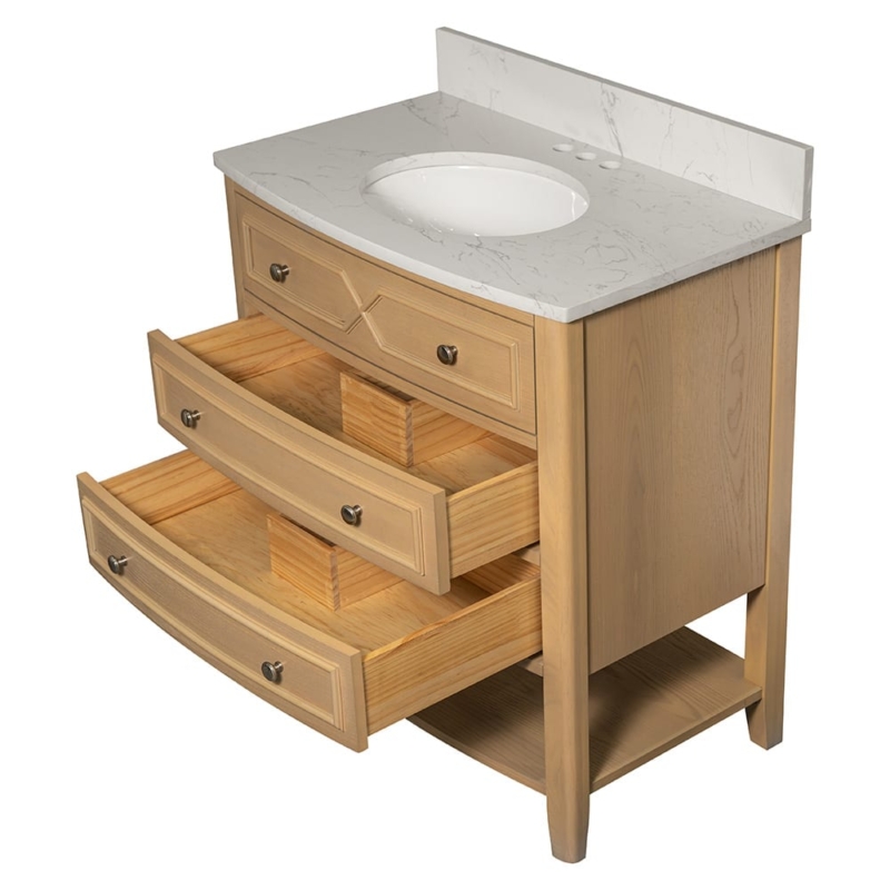 Carrara Halcyon Light Oak Bathroom Vanities 31×19 (PS73005)