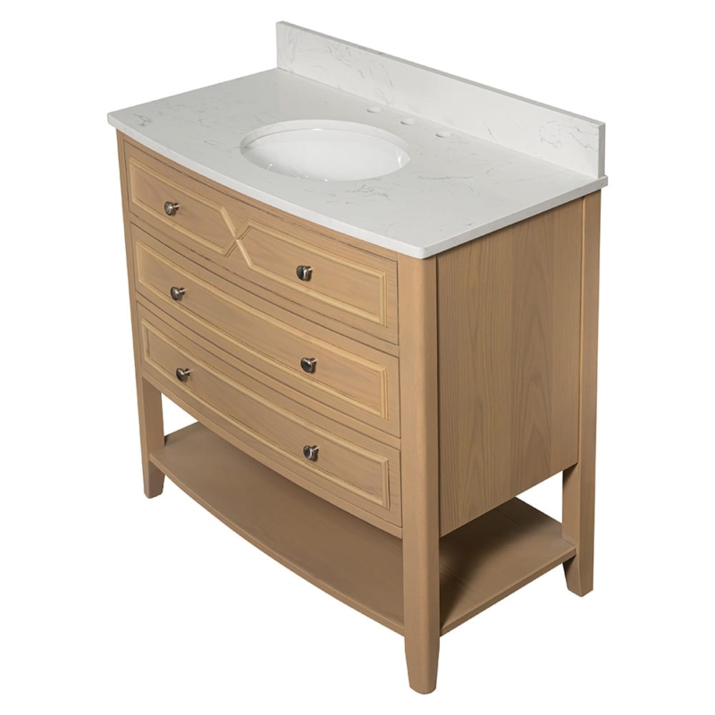 Carrara Halcyon Light Oak Bathroom Vanities 37×19 (PS73006)