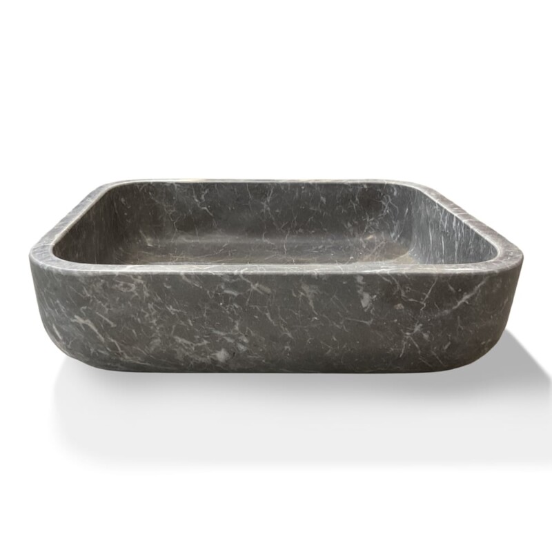 Iris Black Honed Oasis Marble Sink 18×22
