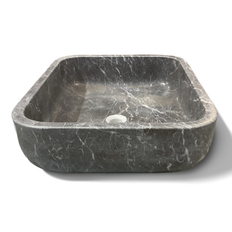 Iris Black Honed Oasis Marble Sink 18×22