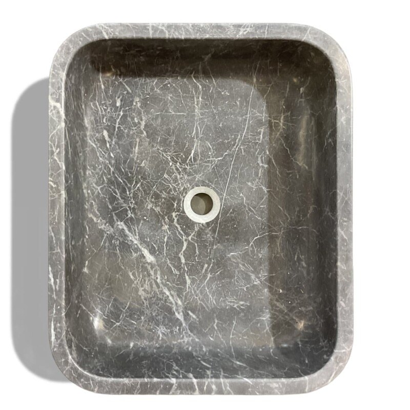 Iris Black Honed Oasis Marble Sink 18×22