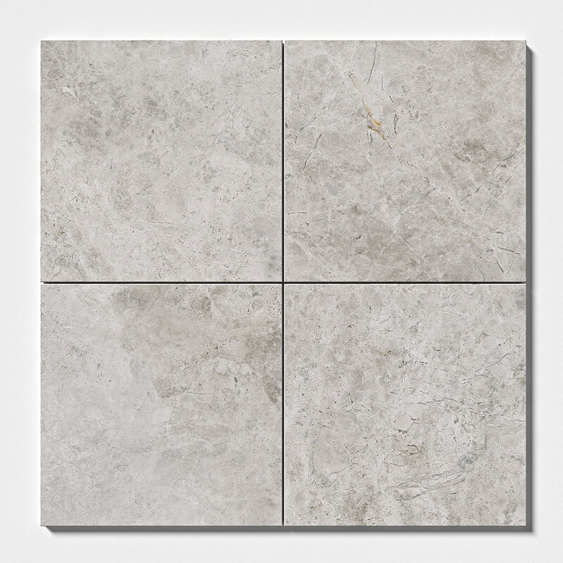 Silver Clouds Polished Marble Tiles 12×12